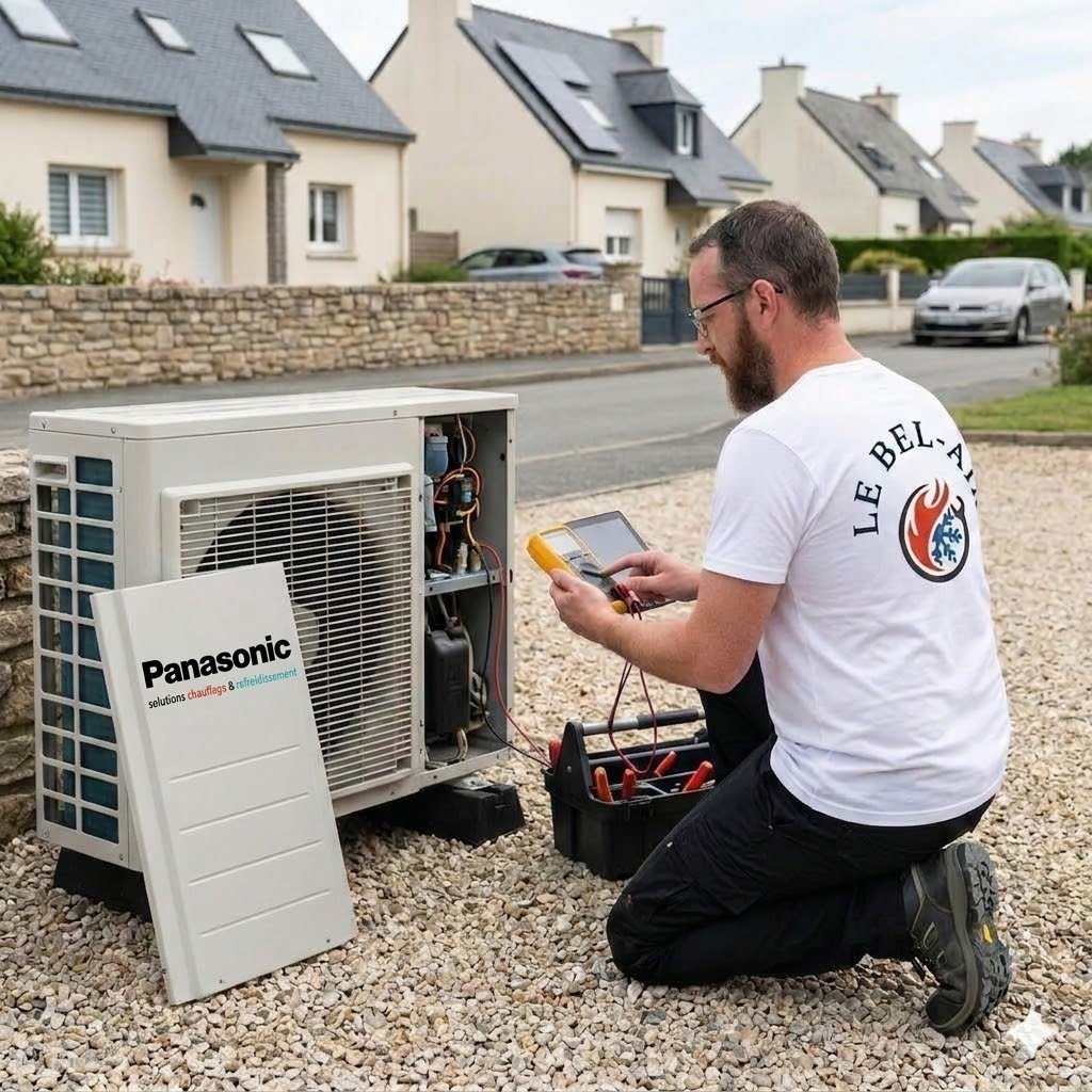 Réparation d'une pompe à chaleur Panasonic par LE BEL-AIR près de Péaule